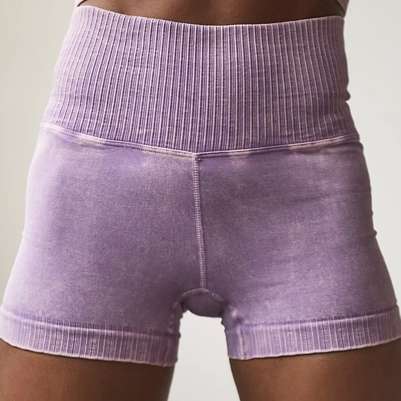 Free People Good Karma Running Shorts Sheer Lilac - Picture 5 of 10